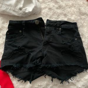 Black ripped jeans shorts, never worn